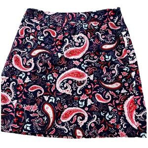 Talbots Paisley A-Line Skirt Women's Size 6P Multi Color Side Zip Lined Floral‎